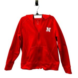 ADIDAS Nebraska Front Zip Fleece Lined Hoodie Jacket